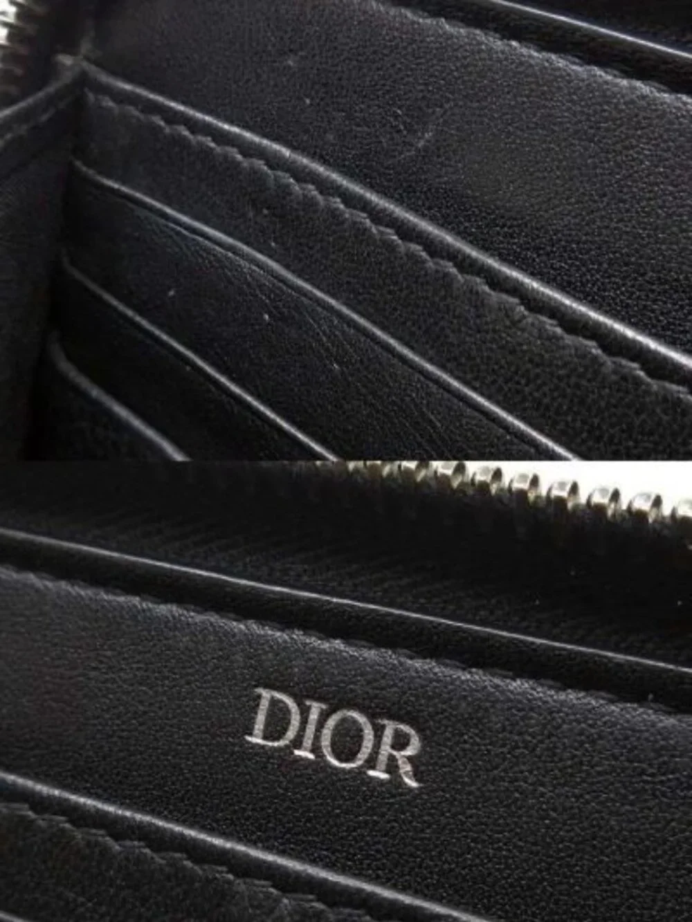 Dior Cdlogo Zip Around Wallet Leather Black